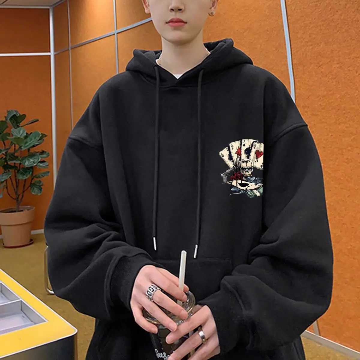 2025 Fashion Big Size Heavy MenWomen Hooded Sweatshirt Autumn Winter Brand Skeleton Print Daily Outdoor Sports Street Trend Top W251021