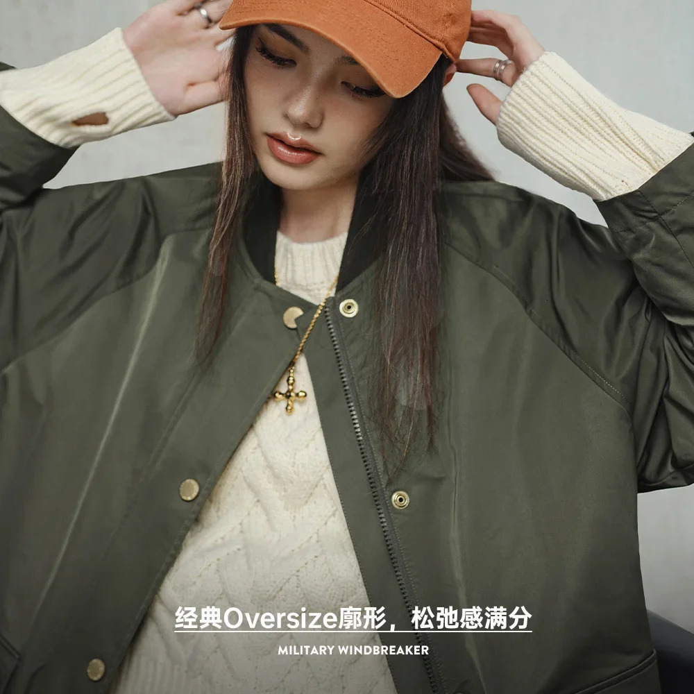 Maden Womens Olive Green Trench Coat Midlength Loose Fit Zipup Casual Solid Overcoat with Belt Windbreaker Spring Autumn 251017