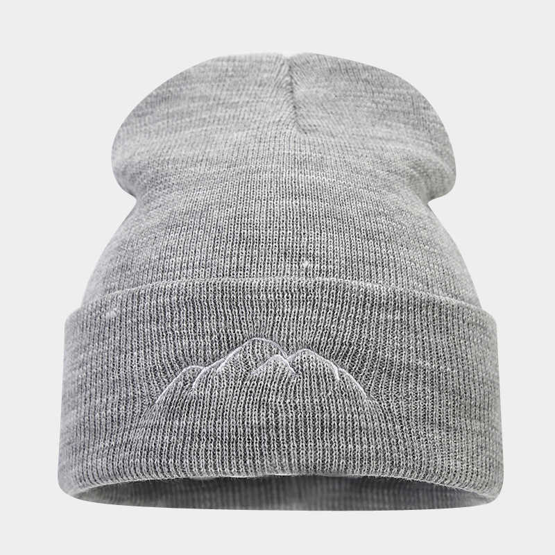 Mountain Peak Embroidery Pullover Hat Trendy Outdoor Fashion Personality Warm Cold Hat Unisex Hat H251020