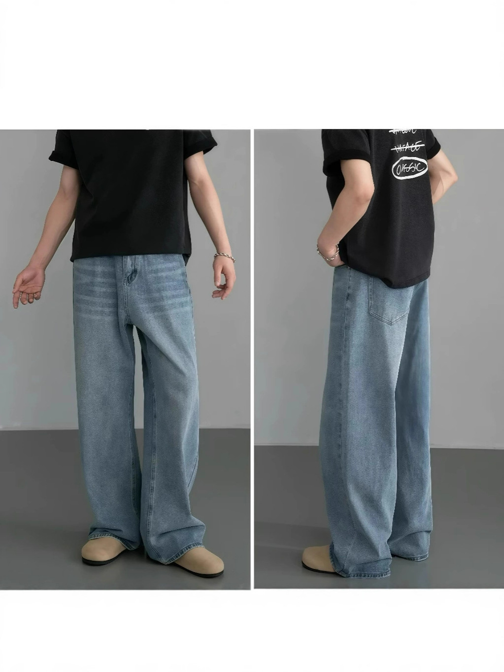 Men's Jeans Y2K Fashion Washed Wide Leg American Jeans Loose Straight Retro Style Spring Autumn Casual Denim Trousers designer