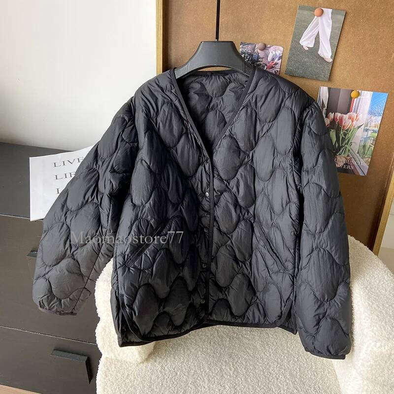 2025 New Autumn Winter Warm Puffer Coat Women Light Thin 90%White Duck Down Jacket Female Short Single Breasted Outwear coats designer women