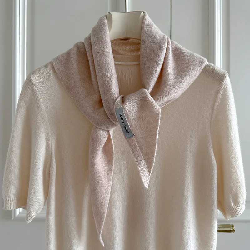 Knitted Scarf Women 100 Wool Winter Warm Scarves Bright Solid Color Design Thickened Shawl Soft Cashmere Pashmina Neck 2023 NEW W251021