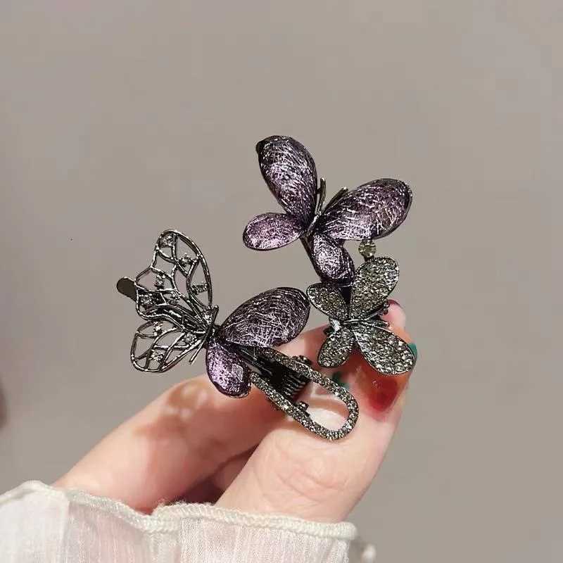 Super Fairy Rhinestone Butterfly Hair Clip Exquisite Womens Side Bangs Clip Alloy Duckbill Clip Hairpin Korean Hair AccessoriesW254021