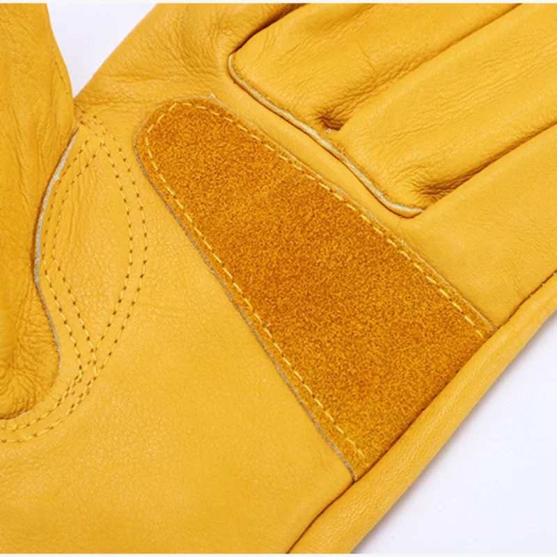 Leather Work Gloves Sheepskin Driving Gloves Men Motorcycle Gardening Safety Protective Fruit Picking Gloves 251020