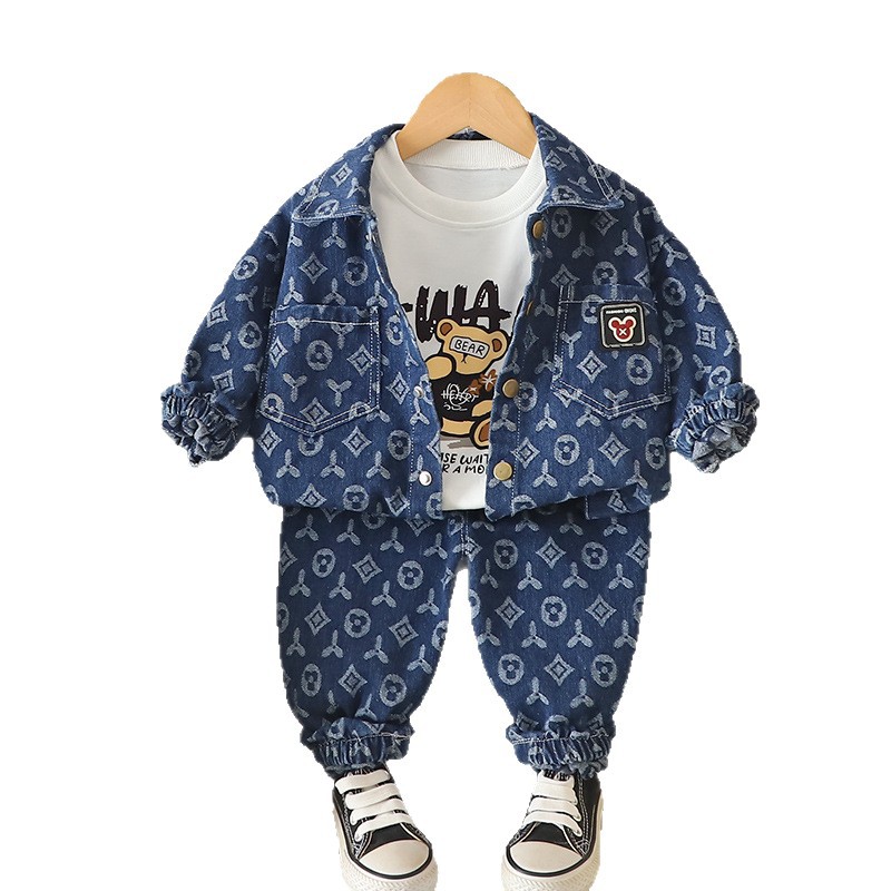 luxury kids clothing set 2025 New Kids 3-Piece Set Fashionable Outfit, Boys Girls Spring Autumn Clothing, Trendy Coordinated Ensemble for Toddlers