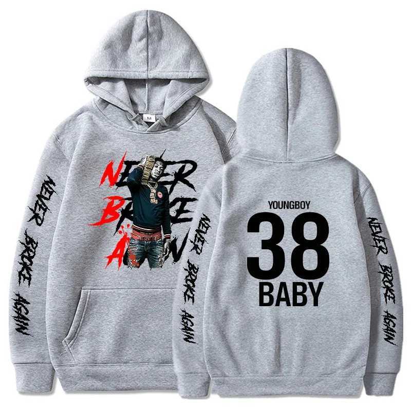 Never Broke Again Hoodie Mens Fashion YoungBoy Printed Sweatshirt Men and Women Cool Autumn and Winter Casual Sports Pullover W251021