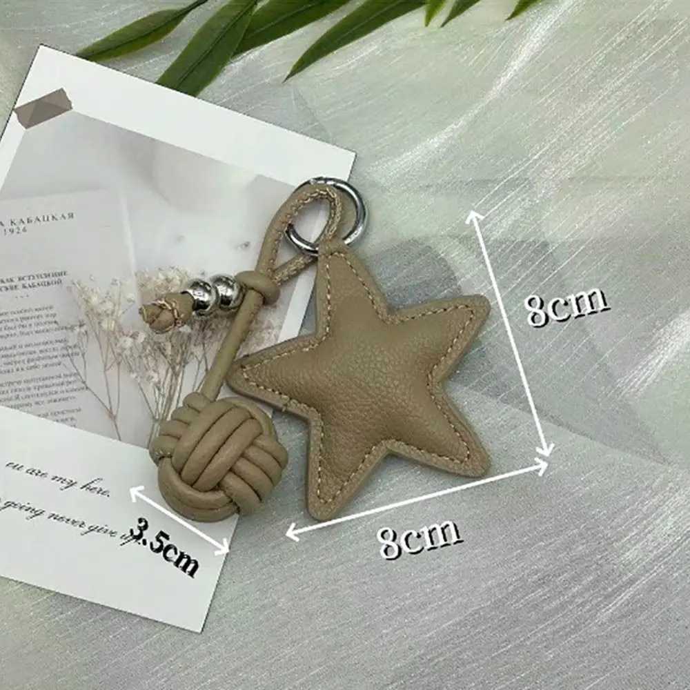 PU Leather Star Key Chains Star Cotton filling Leather Hanging Keyring Weaving rope Ball Backpack Hanging Decoration W251021