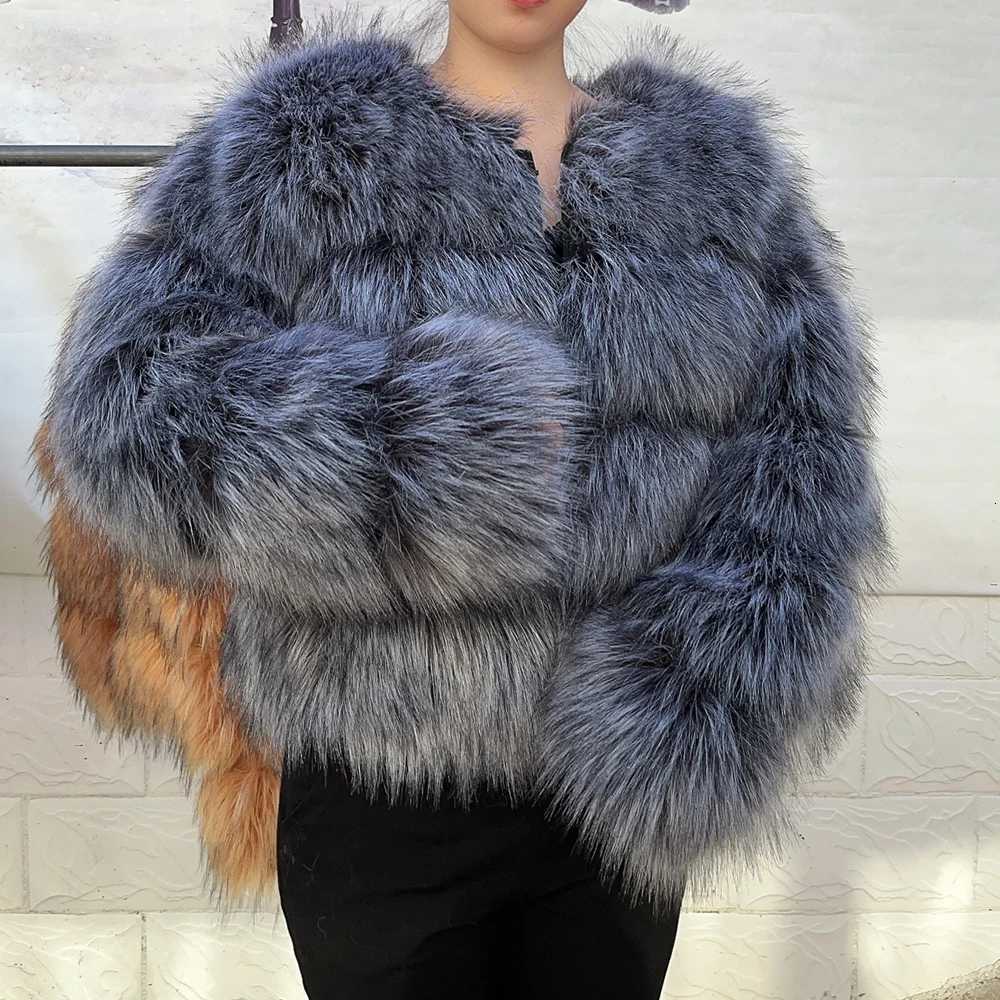 HOOOFUR Faux Fur Coat Womens Jacket Winter Fashion Warm Thick Fox Raccoon Leather Brown Plus Size Especially Fake Fur Cold Coat Y251105