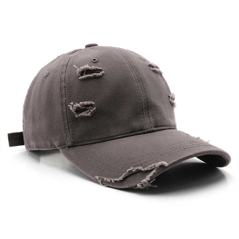Style Personality Women Spring and Autumn Solid Color Washed Distressed Baseball Cap Outdoor Men Sports Sun Protection Shade Baseball Cap H251020
