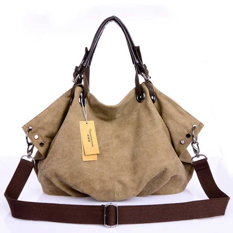 Casual Women Canvas Shoulder Bag Travel Messenger Bag Large Capacity Tote Tophandle Bag Women Crossbody Bags Sac A Mains Femme Z251018