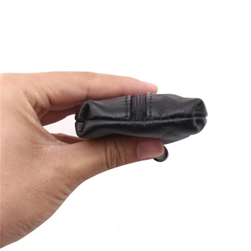 Men Car Key Case Leather Wallets Coin Purse Soft Zipper Bag Keychain Cover For Money Pocket Thin Wallets Ring Pouch Card Purse 251014