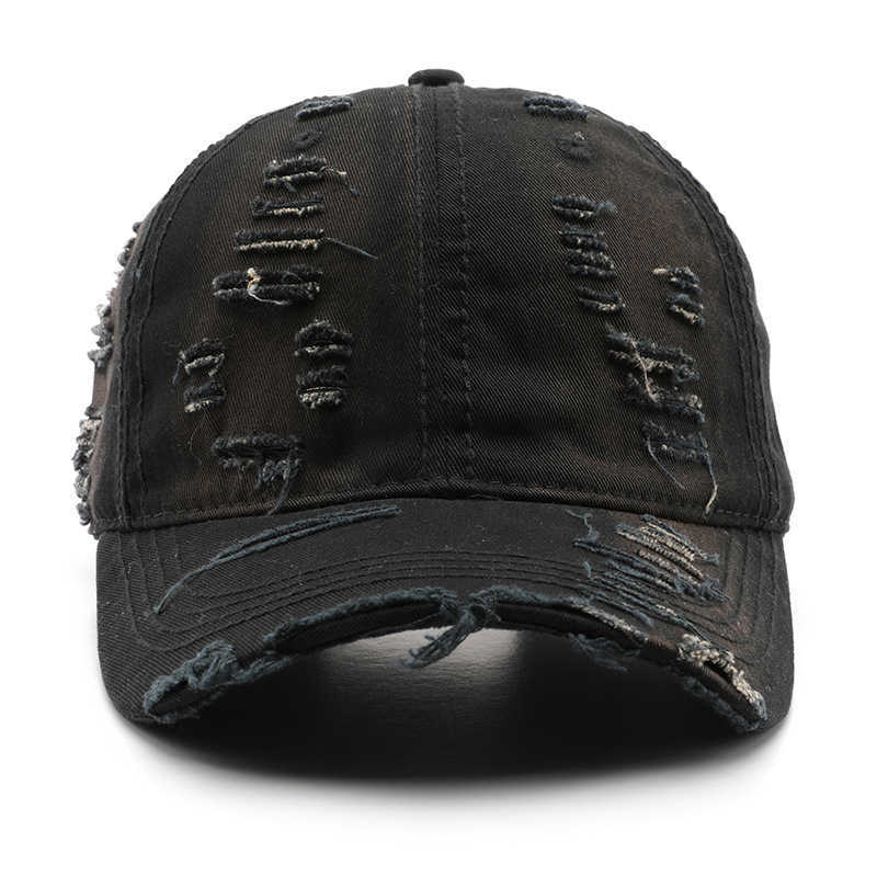 Style Spring and Autumn Solid Color Washed Distressed Baseball Cap Outdoor Mens Sun Protection Visor Cap H251020