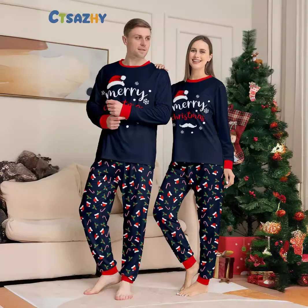 Family Christmas matching clothing Adults and children fullsleeved Oneck pajama sets for children baby long jumpsuit L25102122S9