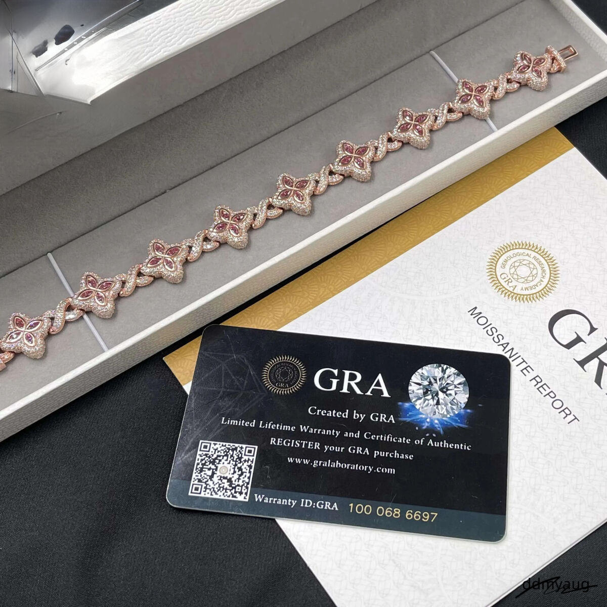 Jewelry 15Mm Marquise Flower Design Four Leaf Clover Sier Iced Out Moissanite Cuban Link Bracelet Men Women Ddmyaug