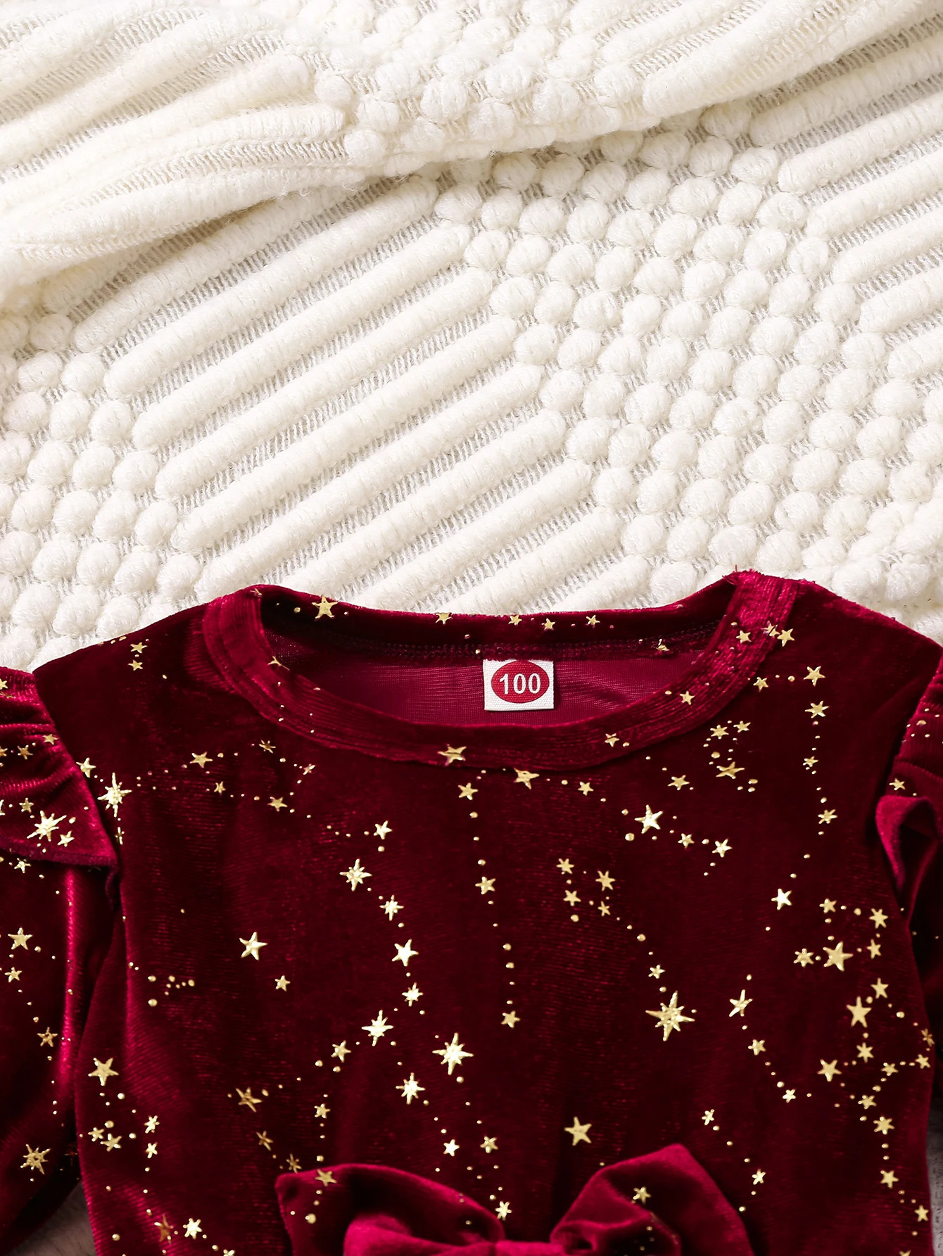 Toddler Girl Party Dress Autumn Winter 18 Years Children Christmas And Year Princess Dress Red Velvet Gown Stars Mesh Dress i251021