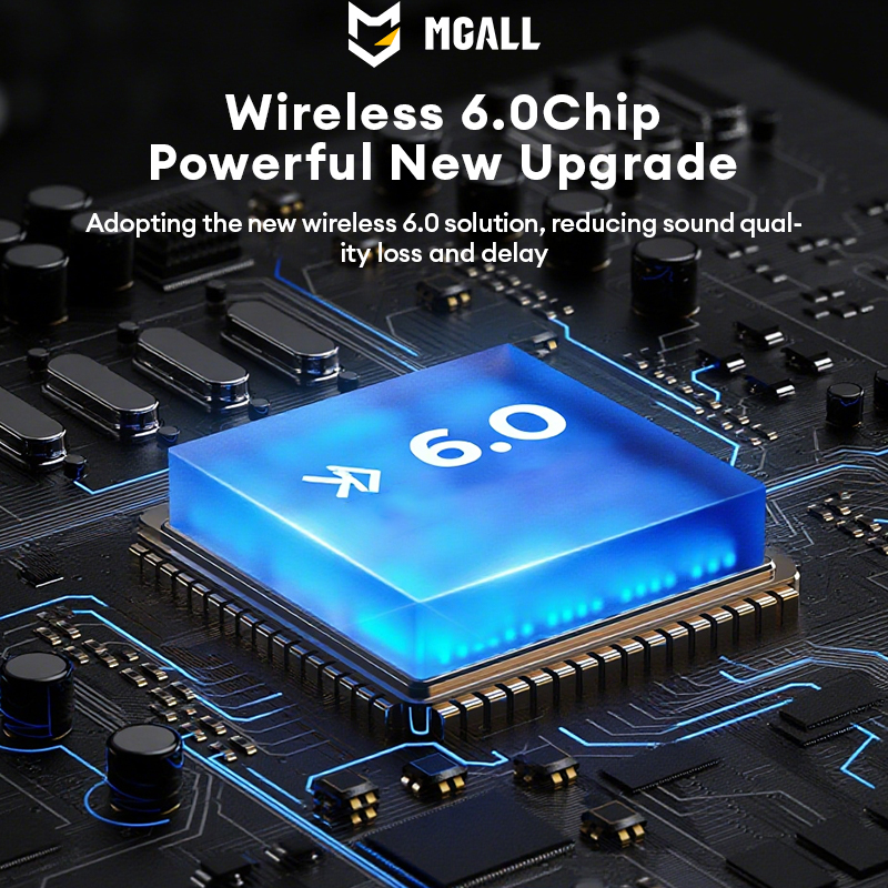 MGALL Wireless BT6.0 Earphones MG-Y49 AI Translation Headphones Colorful LCD Smart Touch Screen Hi-Fi Sound Music Earbuds IPX5 Waterproof Sport Headse