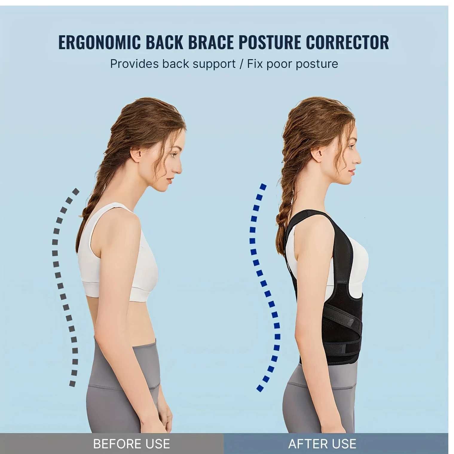 Back Brace Posture Corrector For Unisex Shoulder Straightener Adjustable Full Back Support Upper Hunchback Spine Corrector1 D251021