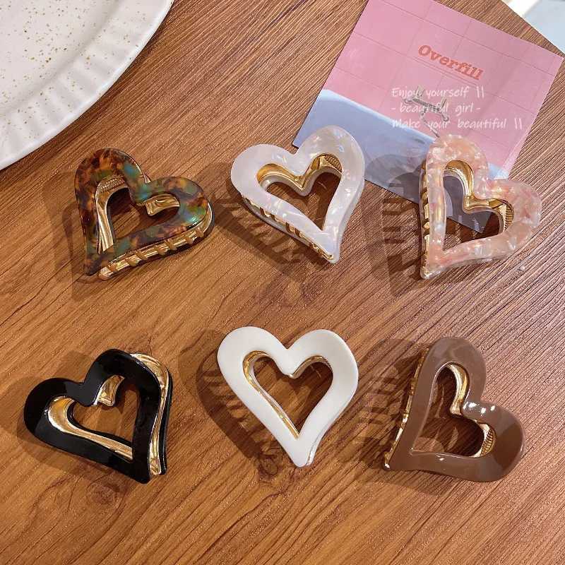 Acetate Material Fashionable Love Small Back Head Hair Clip For WomenW254021