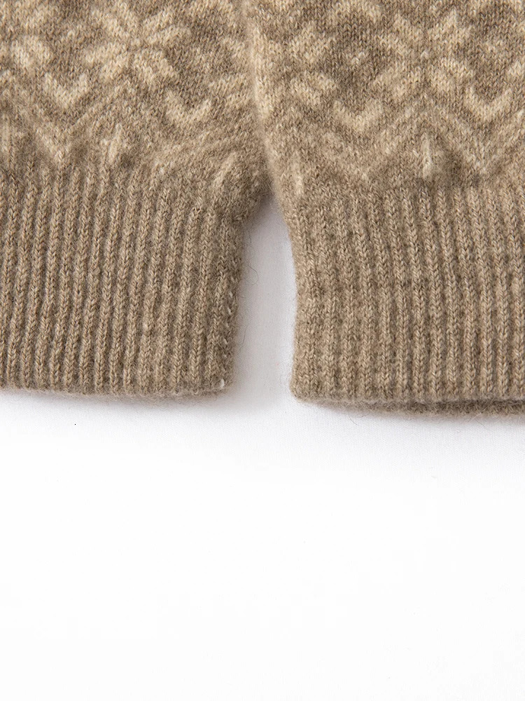 Women Jacquard Gloves Christmas Pattern Snowflakes 100 Baby Cashmere Thin Knitted Winter Thermal Gloves 251020