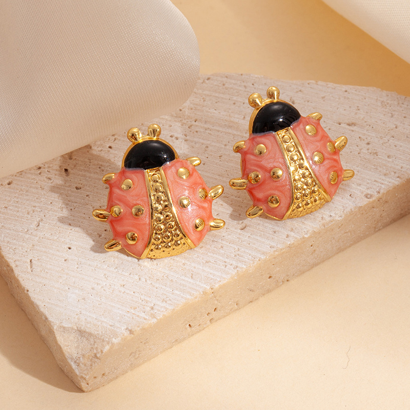 Designer earrings Stainless steel ladybug earrings for women luxurious and high-end fashionable earrings luxury earrings free shipping