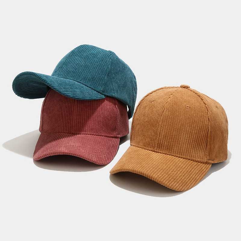 Hat Mens Early Autumn Light Board Corduroy Baseball Hat Womens Literary Solid Color Duck Tongue Hat Couple Curved Brim Hat H251020