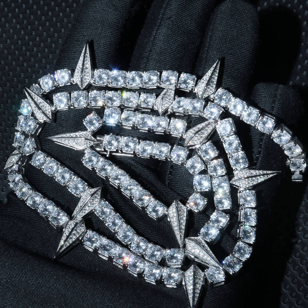 5mm Cuban Link Chain Black Panther Hiphop 925 Sterling Silver Necklace Hiphop Jewelry 5A Zircon CZ