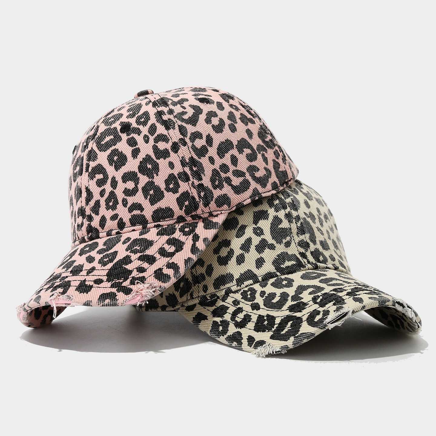 Leopard Print Trendy Baseball Cap Unisex Fashion Personality Distressed Versatile Trendy Duckbill Cap Spring Autumn Style H251020