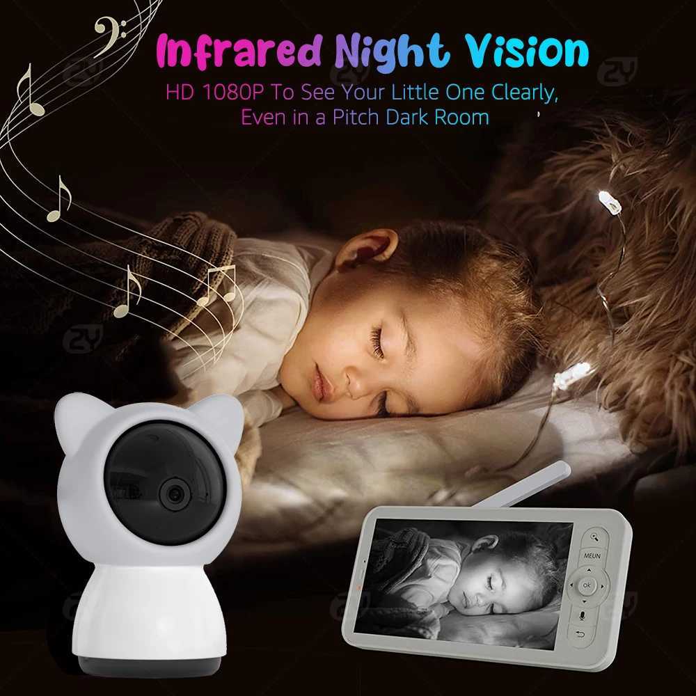 2K3MP 5inch Wireless Baby Monitor Smartphone App IR Night Vision Crying Detection Auto Tracking TempHumidity Sensor J251121