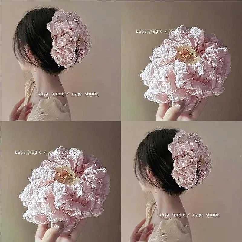 Elegant Fabric Large Bubble Hair Clip for Womans Sense of luxury Ponytail Shark Clip Fashion Girl Hair Clamp Hair AccessoriW254021