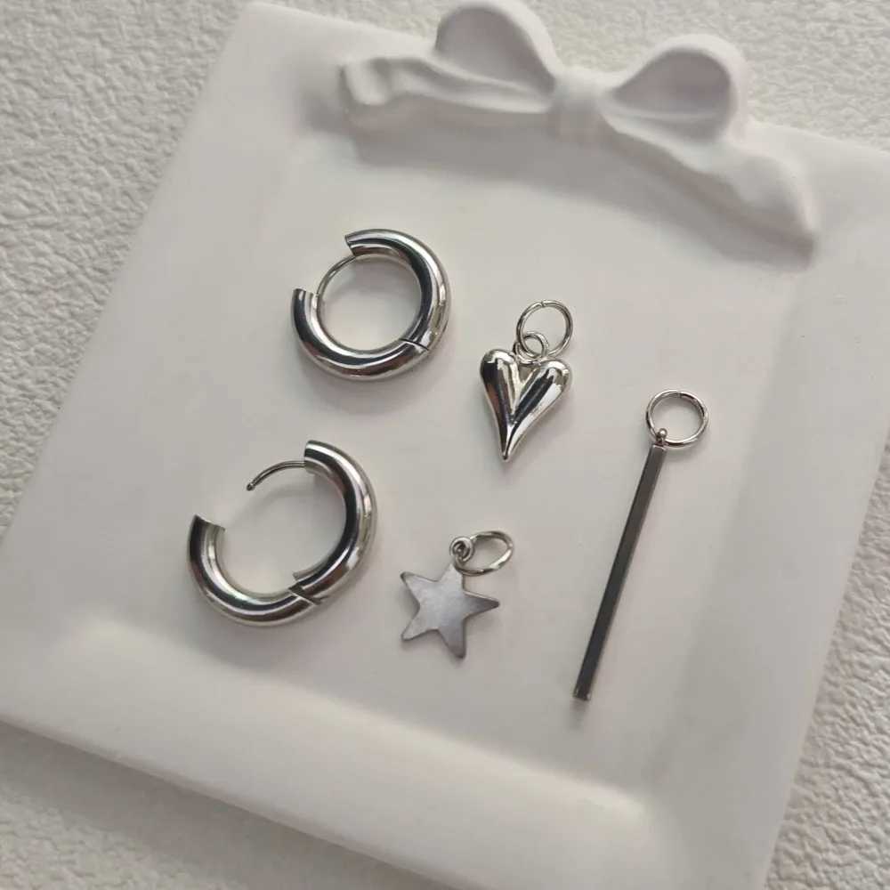 Long Heart Star Pendant Earring Trendy Heart Tassel Retro Design Geometric Asymmetry Dangle Earring For Women Party Jewelry Gift J251021