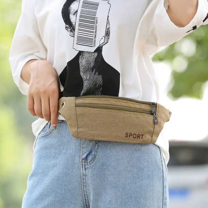 MultiPockets Fanny Pack Pouch Bag Outdoor Sports WomenMen Waist Packs Hip Purse Satchel Canvas Belt Bags Casual Wallet Z251021