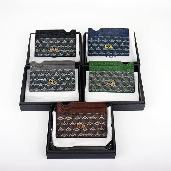 fish scale pattern printed wallet genuine leather card holder canvas coin purse small bag for men and women 251013