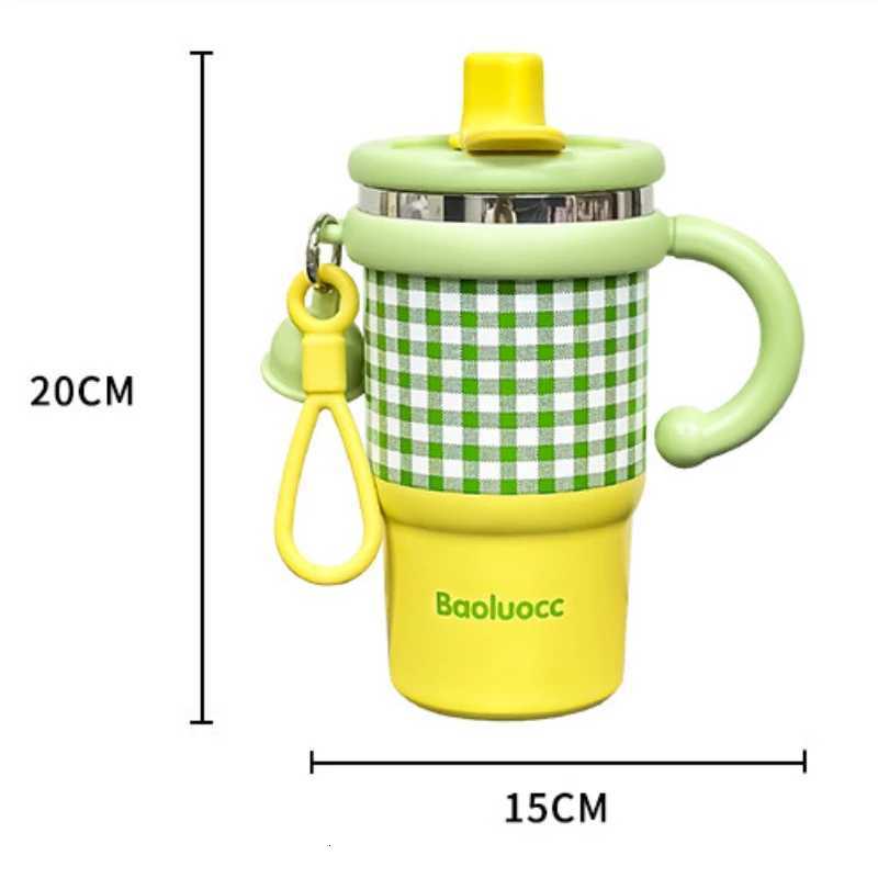 Coffee Cup Outdoor Thermo Water Bottle Stainless Steel Block Cup with Straw Keeps Cold and Heat Vacuum Flask Thermos Cup Y251021