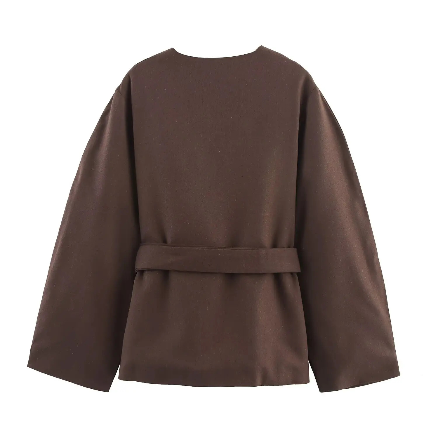 BSAY Fashion Versatile Solid Color Womens Autumn Style Belt Kimono style Outcoat or Balloon Pants 251021