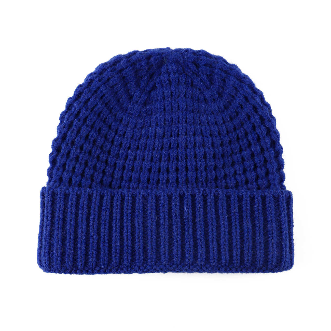 New Waffle Knit Hat Warm Ear Protection Breathable Knitted Hat Casual Versatile Autumn Winter Fashion Beanie H251020