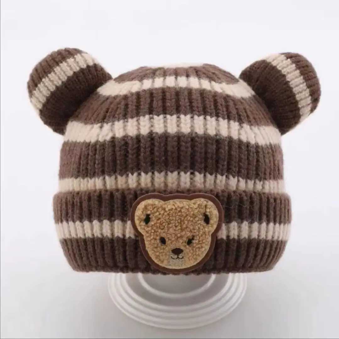 Baby Winter Hat Soft Stretchy Beanie with Cute Bear Ears Lightweight Warm Infant Toddler Hat for Boys Girls Thanksgiving J251021