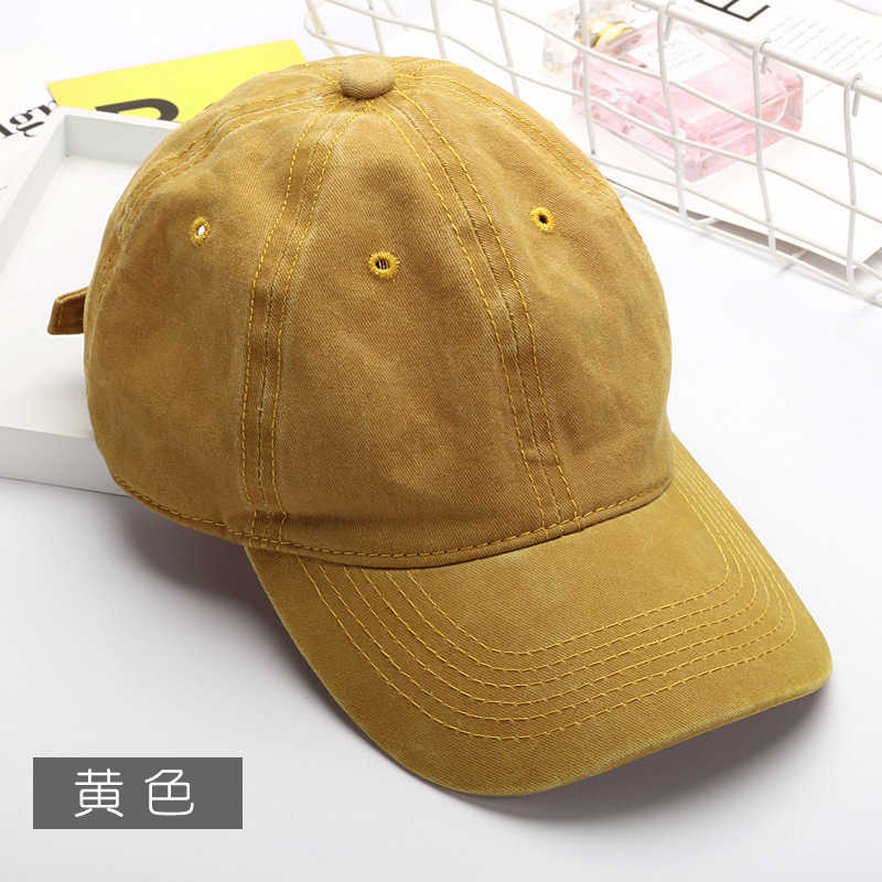 Hat Female Cap Lovers Plate Solid Color Used Cotton Baseball Cap Mens Plate Washed Hat H251020