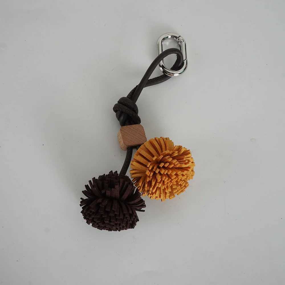 Premium Mini Leather Bag Hanging Decoration Handmade Tassel Car Keychain Accessories W251021