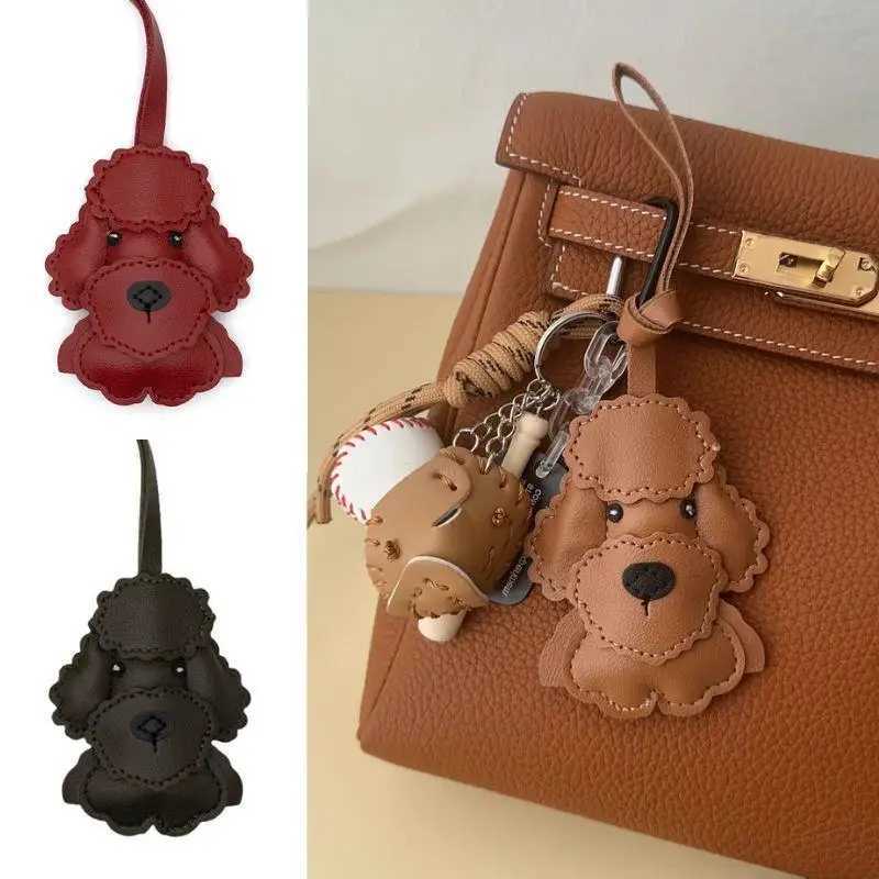 Multicolor PU Leather Teddy Dog Hanger Cute Puppy Dog Cartoon Keychain Car Keyring Fashion Bag Pendant Hanging Accessories W251021