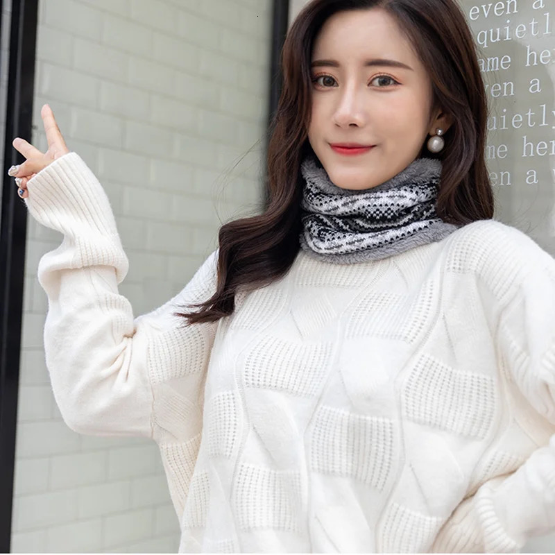 Winter Scarf Warm Fashion Neckerchief Knitting Scarf Circle Outdoor Ski Casual Scarf Loop Warmer Men and Women 251021