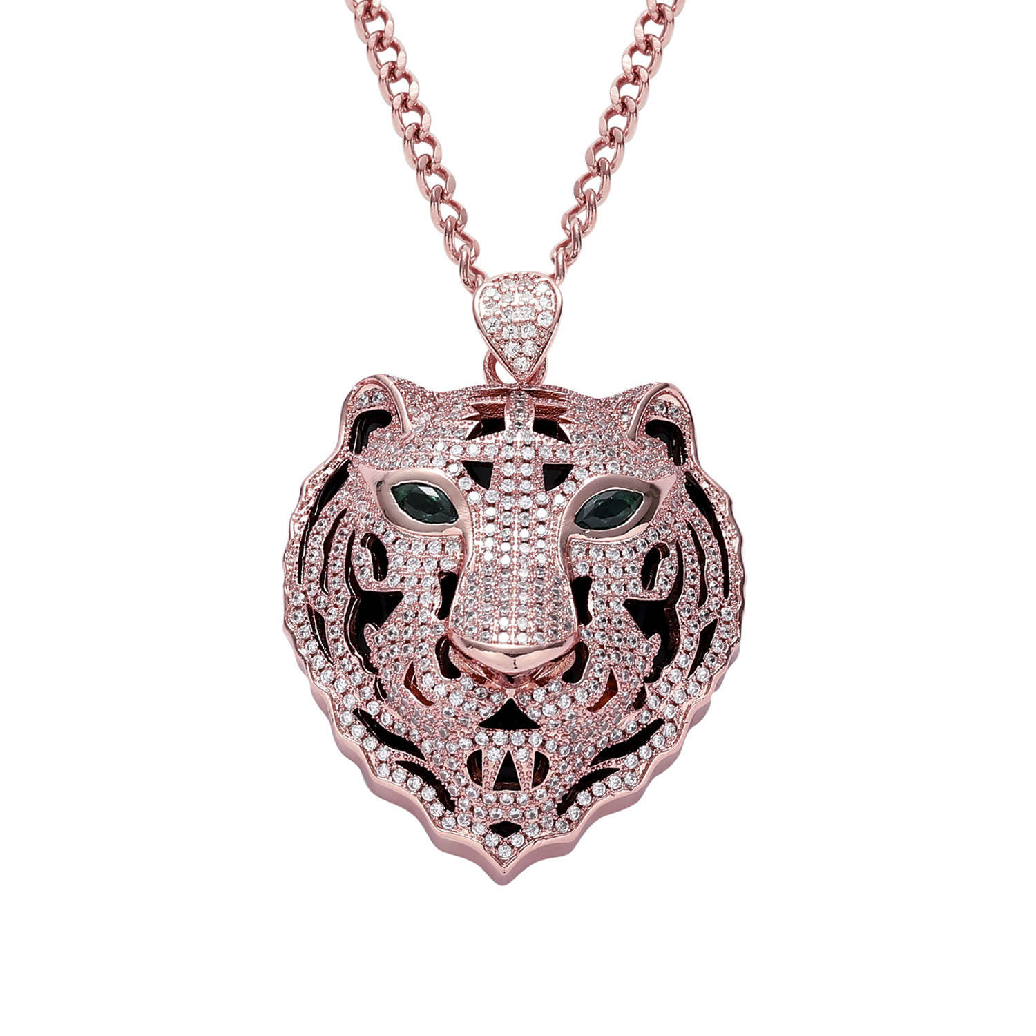 Necklaces designer Hip hop Accessories Tiger Beetle Pendant Agate Zircon Creative Pendant gold necklace cuban link chain for men and women free shippi