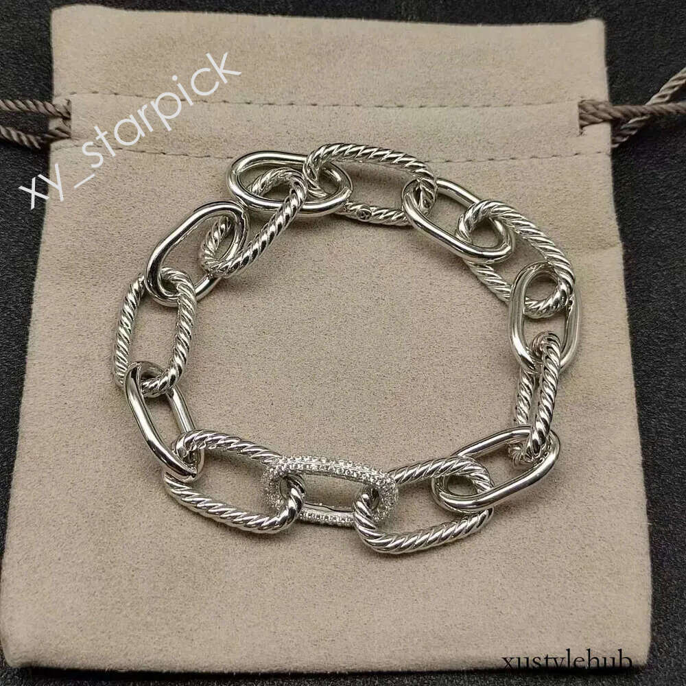 Davidlys Bracelet Niche K gold buckle chain bracelet designer classic punk sier interlocking davidlys yurmanly street retro women f2