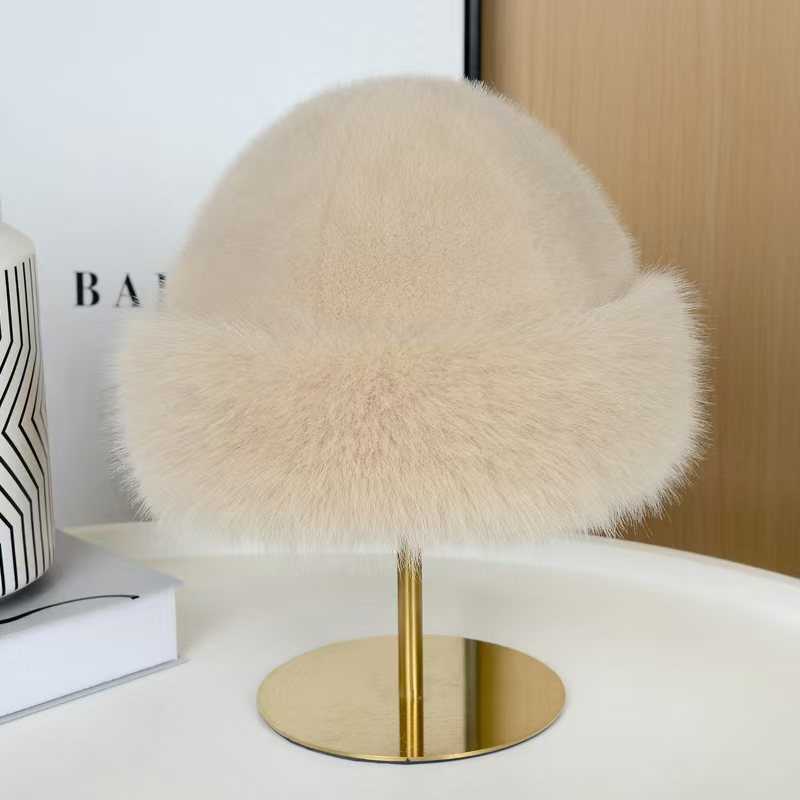 2025 New Label Hat for Women Thickened and Warm for Autumn and Winter Ear Protection Imitation Mink Fur Plush H251020