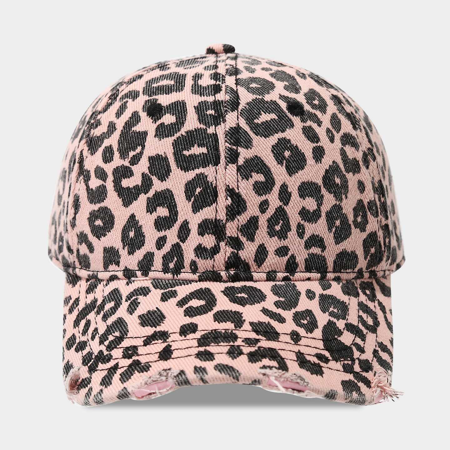 Leopard Print Trendy Baseball Cap Unisex Fashion Personality Distressed Versatile Trendy Duckbill Cap Spring Autumn Style H251020