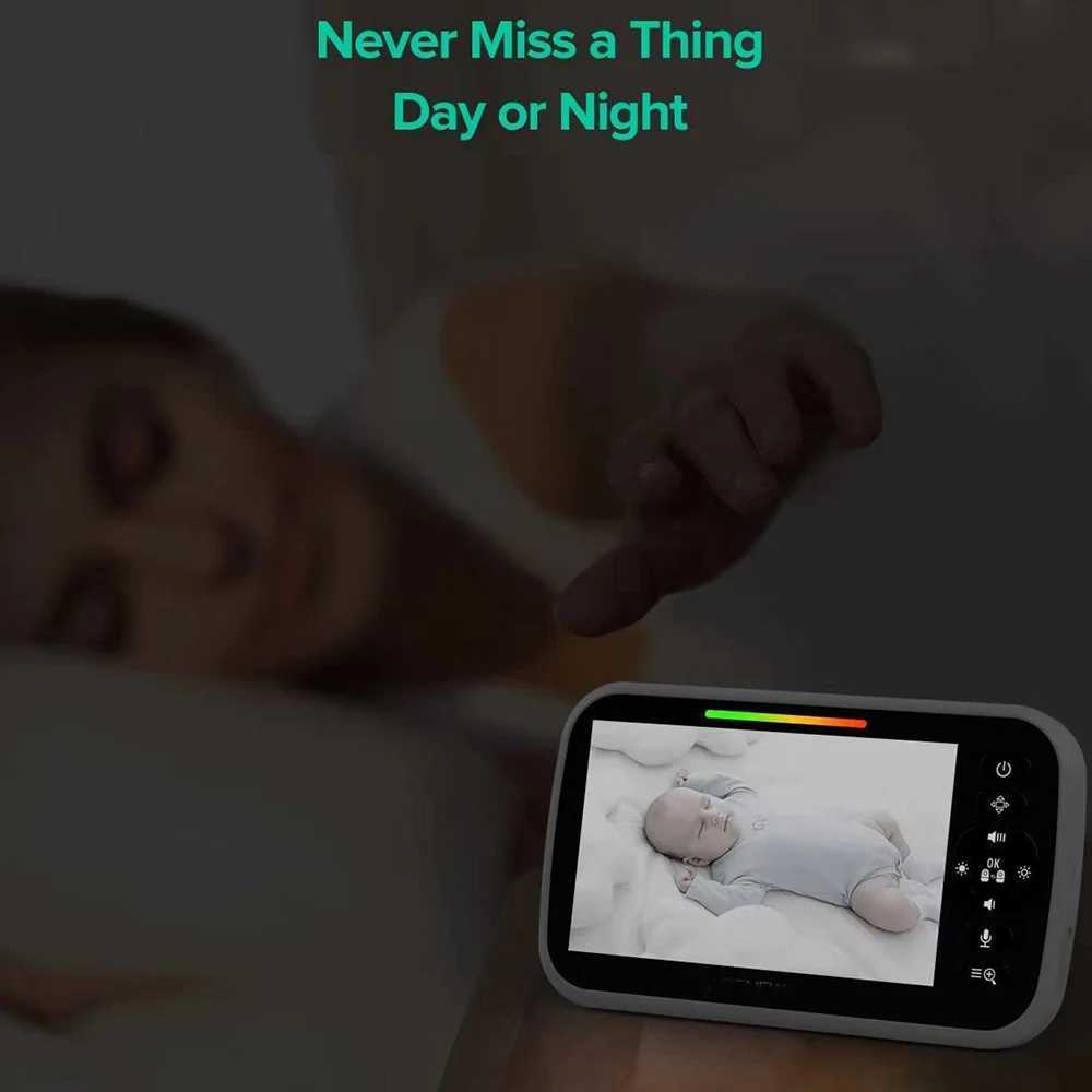 5 Inch Video Baby Monitor with Camera 2x Zoom Surveillance Camera Auto Night Vision Two Way Intercom Babysitter Security Nanny J251121