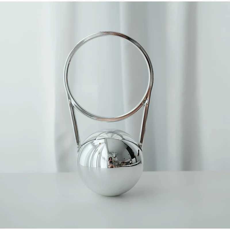 Brand Evening Bag With Ball Handle Mini Pvc Luxury Shoulder Bag Electroplated Bowling Purse Women Round Ball Handbag Armpit BagXJ251021