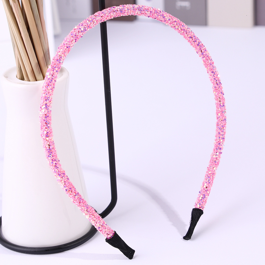 Headbands 50pclot Hair Accessories Chunky Glitter Hairband For Girl Women Girls Headband Candy Color Glitter Hairbands Hair Accessories 230325