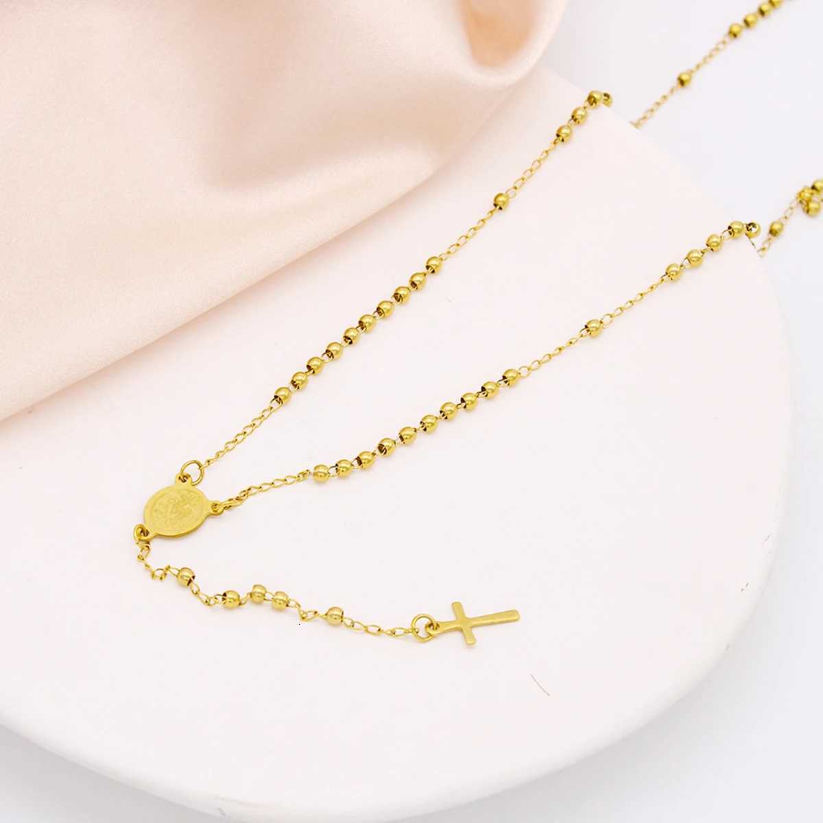 Stainless Steel Necklaces For Women Men Long Chain Crucifix Cross Pendant Necklace Religious Praye Jewelry giftXJ251018