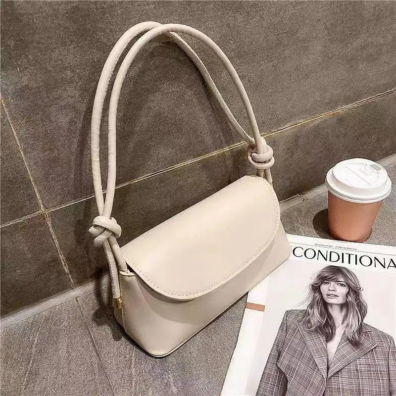 Lady Fashion Simple French oneshoulder Crossbody solid color fashion Underarm Pu Leather small square bag 251021