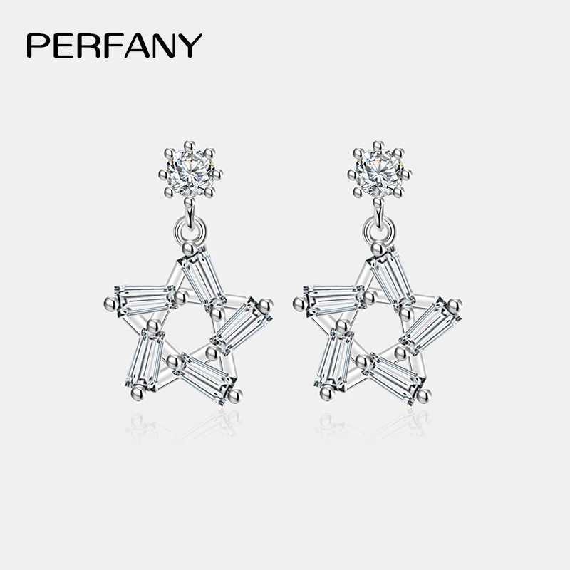 PERFANY 02CT Moissanite Drop Earring Women S925 Pure Silver Star Design Laboratory Diamond Fashion Jewelry Party Gift J251021